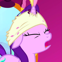 Size: 655x655 | Tagged: safe, screencap, starlight glimmer, pony, no second prances, cropped, eyes closed, open mouth, solo