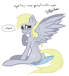 Size: 869x954 | Tagged: safe, artist:mysteryrose, derpy hooves, pegasus, pony, 30 minute art challenge, computer, laptop computer, plot, underp, wings