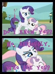 Size: 650x875 | Tagged: safe, rarity, sweetie belle, pony, unicorn, just for sidekicks, duo, duo female, female, filly, mare, siblings, sisters, white coat