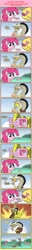 Size: 925x7297 | Tagged: safe, artist:edowaado, discord, fluttershy, pinkie pie, draconequus, earth pony, pegasus, pony, angry, bush, comic, crossover, element of kindness, eye twitch, faceclaw, facepalm, female, hill, id, laughing, manray, mare, mermaid man and barnacle boy iii, parody, patrick star, reference, smiling, speech bubble, spongebob squarepants, tickle belt, tickle torture, tickling, wallet