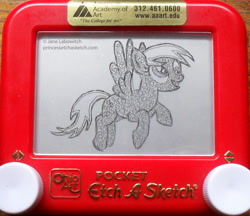 Size: 900x779 | Tagged: safe, artist:pikajane, derpy hooves, pegasus, pony, etch-a-sketch, female, mare