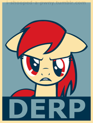 Size: 776x1029 | Tagged: safe, editor:i-shooped-a-pwny, derpy hooves, pegasus, pony, derp, female, hope poster, mare, obey, poster, propaganda, shepard fairey