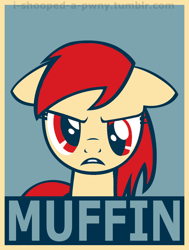 Size: 776x1029 | Tagged: safe, editor:i-shooped-a-pwny, derpy hooves, pegasus, pony, female, hope poster, mare, muffin, obey, poster, propaganda, shepard fairey