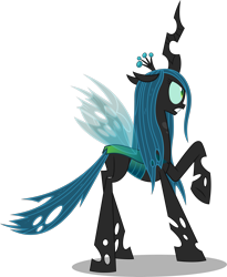 Size: 4091x5000 | Tagged: safe, artist:dashiesparkle, queen chrysalis, changeling, changeling queen, to where and back again, .svg available, absurd resolution, raised hoof, simple background, solo, transparent background, vector