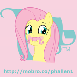 Size: 1080x1080 | Tagged: safe, artist:phallen1, fluttershy, pegasus, pony, moustache, movember, warfstache