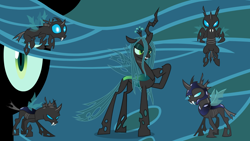 Size: 1920x1080 | Tagged: safe, artist:neodarkwing, edit, queen chrysalis, changeling, changeling queen, wallpaper, wallpaper edit