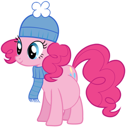 Size: 900x908 | Tagged: safe, pinkie pie, earth pony, pony, clothes, hat, pregnant, pregnant edit, scarf