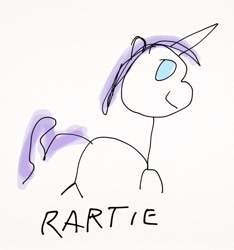 Size: 743x794 | Tagged: safe, artist:lord gak, rarity, pony, unicorn, female, madskillz, mare, purple mane, solo, white coat