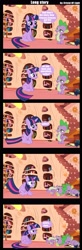 Size: 1393x4270 | Tagged: safe, artist:cristal-of-light, derpibooru import, spike, twilight sparkle, dragon, cardboard cutout, comic, twilight is not amused, unamused