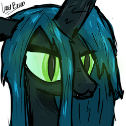 Size: 4000x4000 | Tagged: safe, artist:swoopdoge, queen chrysalis, changeling, changeling queen, female, green eyes, horn, solo