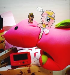 Size: 517x555 | Tagged: safe, pinkie pie, spike, dinosaur, dragon, earth pony, pony, ask, paper child, papercraft, photo, tumblr