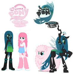 Size: 1123x1143 | Tagged: safe, artist:marioandsonicfan19, edit, queen chrysalis, oc, oc:fluffle puff, changeling, changeling queen, pony, equestria girls, best pony, boots, clothes, cute, cutealis, dress, duo, duo female, equestria girls-ified, female, flufflebetes, high heel boots, shoes, simple background, skirt, tongue out, transparent background, vector