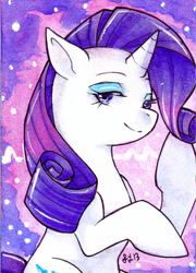 Size: 500x696 | Tagged: safe, artist:greyradian, rarity, pony, unicorn, bedroom eyes, female, horn, mare, white coat