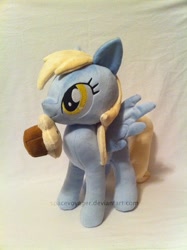 Size: 896x1200 | Tagged: safe, artist:planetplush, derpy hooves, pegasus, pony, female, irl, mare, muffin, photo, plushie, solo