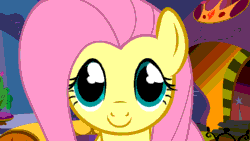 Size: 800x450 | Tagged: source needed, safe, fluttershy, pegasus, pony, animated, bedroom eyes, kissing, solo