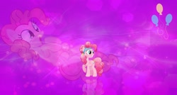 Size: 1600x860 | Tagged: safe, artist:thegreatfrikken, pinkie pie, earth pony, pony, crystallized, female, mare, pink coat, pink mane, wallpaper