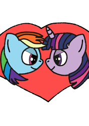 Size: 1000x1414 | Tagged: safe, artist:asymmetricalknot, derpibooru import, rainbow dash, twilight sparkle, pegasus, pony, bedroom eyes, colored, digital art, female, lesbian, shipping, twidash