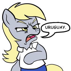 Size: 1500x1500 | Tagged: safe, artist:lyun, derpy hooves, pegasus, pony, ew gay, female, mare, pun, the simpsons, uruguay