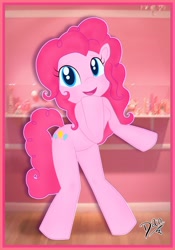 Size: 1748x2500 | Tagged: safe, artist:amigodan, pinkie pie, anthro, anatomically incorrect, incorrect leg anatomy