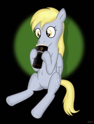 Size: 683x900 | Tagged: safe, artist:jepso, derpy hooves, pegasus, pony, alcohol, beer, female, guinness, mare, underp