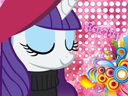 Size: 1023x767 | Tagged: safe, artist:funyan-lineart, rarity, pony, unicorn, beatnik, beatnik rarity, beret, clothes, hat