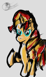 Size: 480x800 | Tagged: safe, artist:gallifreyanequine, sunset shimmer, pony, phone art, ponified