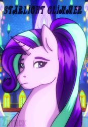 Size: 1280x1837 | Tagged: safe, artist:ciderpunk, artist:zuruck, derpibooru exclusive, starlight glimmer, pony, unicorn, bust, portrait