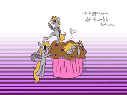 Size: 1280x960 | Tagged: safe, artist:bohringmodd, derpy hooves, pegasus, pony, female, giant muffin, mare, muffin, that pony sure does love muffins