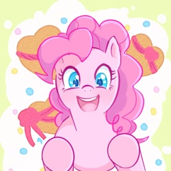 Size: 600x600 | Tagged: safe, artist:nyankamedon, pinkie pie, earth pony, pony, female, mare, pink coat, pink mane, pixiv, solo