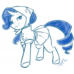 Size: 2133x2133 | Tagged: safe, artist:angelemlin, rarity, pony, unicorn, camping outfit, lineart, solo