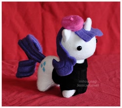 Size: 550x484 | Tagged: safe, artist:mihoyonagi, rarity, beatnik rarity, beret, clothes, doll, hat, irl, photo, plushie, toy