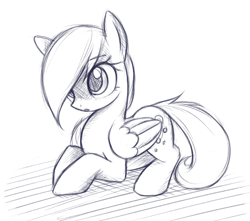 Size: 487x431 | Tagged: safe, artist:fajeh, derpy hooves, pegasus, pony, female, mare, sketch, solo, underp