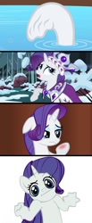 Size: 500x1219 | Tagged: safe, edited screencap, screencap, princess platinum, rarity, pony, unicorn, green isn't your color, hearth's warming eve (episode), magic duel, :i, comic, funny, funny as hell, hearth's warming eve, hooves, looking at you, prunity, pruny, screencap comic, shrug, shrugpony, solo