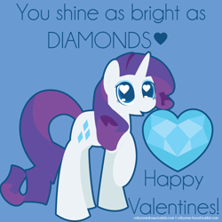 Size: 2000x2000 | Tagged: safe, artist:robynne, rarity, pony, unicorn, female, horn, mare, valentine, white coat