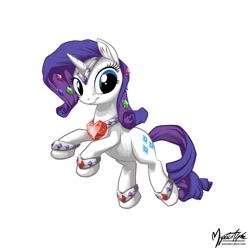 Size: 1240x1240 | Tagged: safe, artist:mysticalpha, rarity, pony, unicorn, fire ruby, jewels, simple background, solo