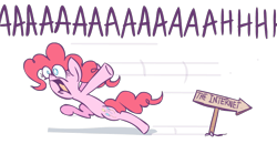 Size: 954x530 | Tagged: safe, pinkie pie, earth pony, pony, internet, running, screaming, sign