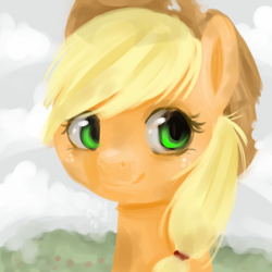 Size: 800x800 | Tagged: safe, artist:marinakirby, applejack, earth pony, pony, solo