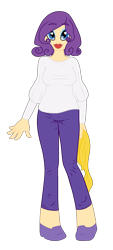 Size: 904x2000 | Tagged: safe, artist:robynne, rarity, human, clothes, female, humanized, purple hair, solo