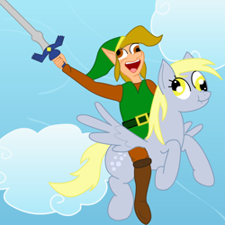 Size: 800x800 | Tagged: safe, artist:eben toons, derpy hooves, pegasus, pony, cd-i, female, link, mare, the legend of zelda