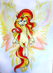 Size: 1024x1416 | Tagged: safe, artist:gloriajoy, sunset shimmer, pony, solo, sunset phoenix