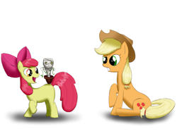 Size: 2521x1944 | Tagged: safe, artist:devs-iratvs, apple bloom, applejack, earth pony, pony, finntroll, under bergets rot