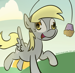 Size: 639x621 | Tagged: safe, artist:bonzoisawesome, derpy hooves, pegasus, pony, female, mare, muffin, solo