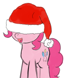 Size: 4000x4000 | Tagged: safe, artist:caumen, pinkie pie, earth pony, pony, absurd resolution, hat, santa hat, solo