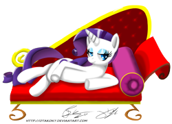 Size: 1366x990 | Tagged: safe, artist:otakon, rarity, pony, unicorn, drama queen, fainting couch, simple background, solo, transparent background