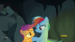 Size: 541x304 | Tagged: safe, derpibooru import, screencap, rainbow dash, scootaloo, pegasus, pony, campfire tales, animated, best pony, boop, cute, cutealoo, daaaaaaaaaaaw, dashabetes, discovery family logo, fluttering, gif, heartwarming, hnnng, holding a pony, noseboop, nuzzling, scootalove, smiling, weapons-grade cute