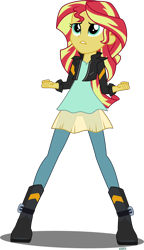 Size: 2016x3500 | Tagged: safe, artist:xebck, sunset shimmer, equestria girls, my past is not today, rainbow rocks, high res, simple background, solo, transparent background, vector