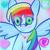 Size: 1018x1019 | Tagged: safe, artist:lacunaphantom, derpibooru import, rainbow dash, pegasus, pony, blushing, cute, gay pride, heart, ms paint, pride, solo