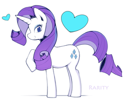 Size: 1280x1068 | Tagged: safe, artist:sindoll, rarity, pony, unicorn, female, heart, mare, purple mane, solo, white coat