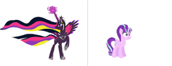 Size: 2040x784 | Tagged: safe, artist:nexuspiexiii, starlight glimmer, twilight sparkle, twilight sparkle (alicorn), alicorn, pony, corrupted, nightmare twilight, nightmarified, race swap, xk-class end-of-the-world scenario