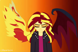 Size: 600x400 | Tagged: safe, artist:cbear624, sunset satan, sunset shimmer, equestria girls, solo, sunset phoenix